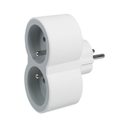 EL. 049431 FICHE BIPLITE AVEC 2 PRISES 2P+T FRONTALES 26A 3680W BLC GRIS CLAIR