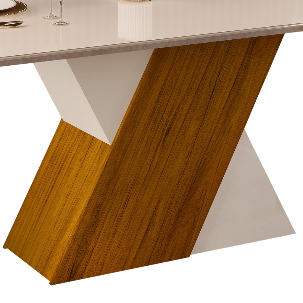 MB. MESA RUBI-TAMPO CHANF. CURVO MAD/VD TRAV 1700X900X25 FREIJO/OFF WHITE/OFF WHITE DJ MOVEIS. 23147232