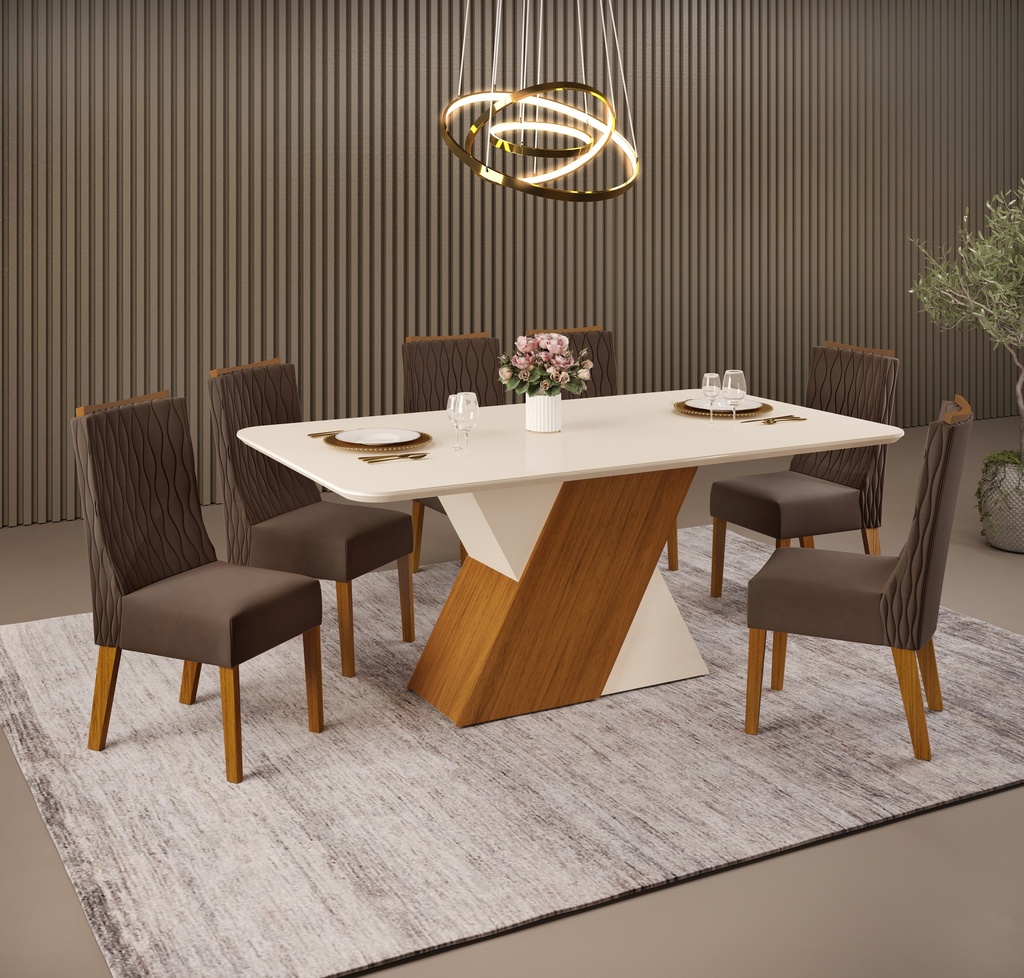 MB. MESA RUBI-TAMPO CHANF. CURVO MAD/VD TRAV 1700X900X25 FREIJO/OFF WHITE/OFF WHITE DJ MOVEIS. 23147232