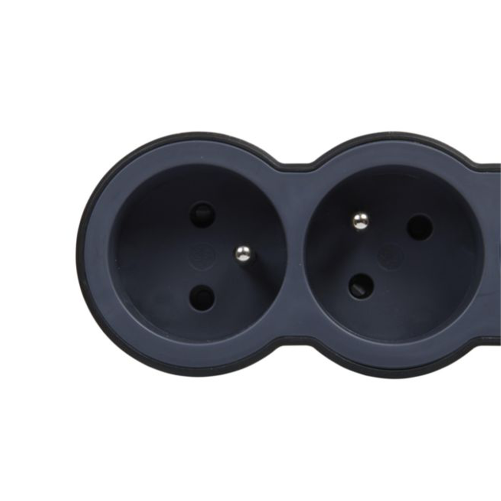 EL. 049472 RALLONGE MULTIPRISE A PUIT 1,5m EXTRA PLATE 3X2P+T 230V 3500W 16A NOIR GRIS FONCE LE GRAND