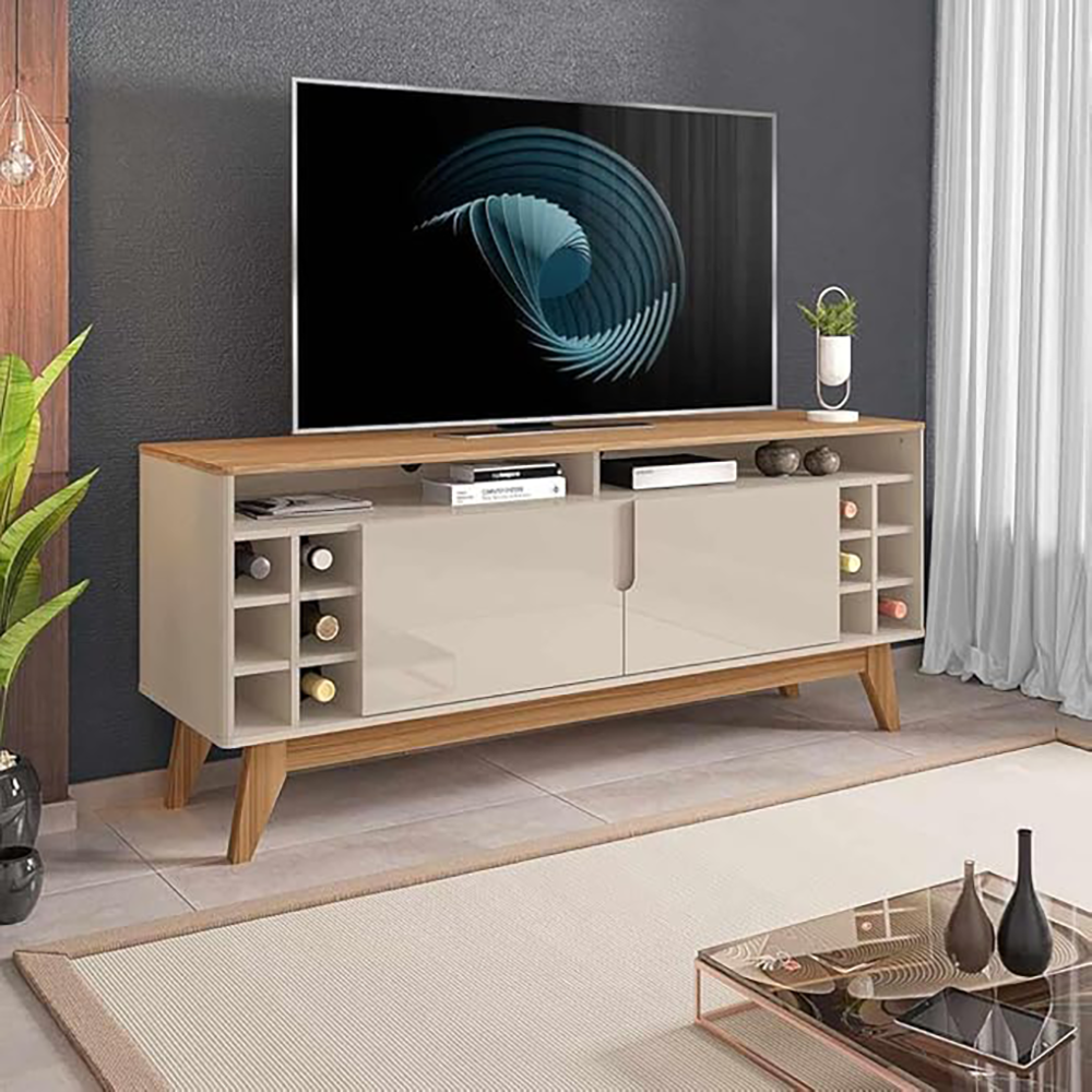 MB. TV STAND WINE 1.35m OFF WHITE HIGH GLOSS NOCE CASA. 11077346