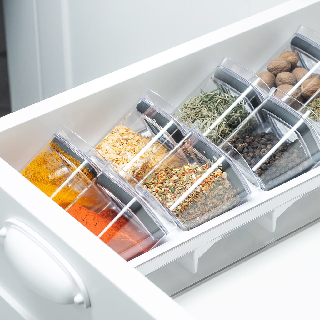 VR. COB1400BCF ENSEMBLE DE BOITES ORGANISATEURS HERMÉTIQUES 9 PIÈCES COL BLANC -OU