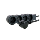 EL. 049477 RALLONGE MULTIPRISE 16A 4X2P+T 1.5M NOIR ET GRIS FONCE