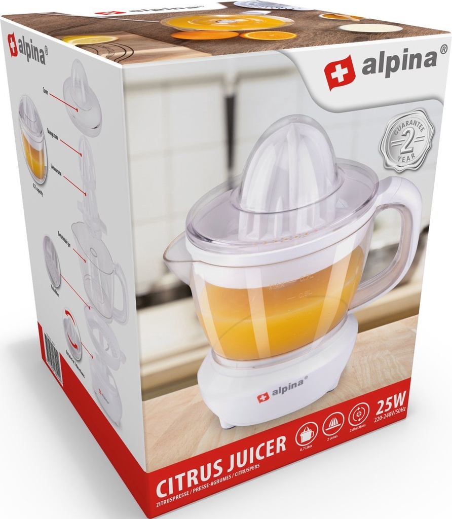 ED. 871125218104 JUICER 700ML 25W WHITE ALPINA 8711/104