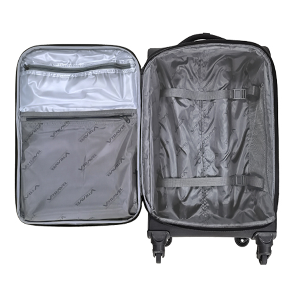 VL. VALISE SOFT CASE- SERIE DE 03pcs (20"-26"-30") Gris/Noir. SEATTLE V TRAVEL FRANCE