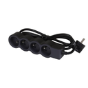 EL. 049477 RALLONGE MULTIPRISE 16A 4X2P+T 1.5M NOIR ET GRIS FONCE