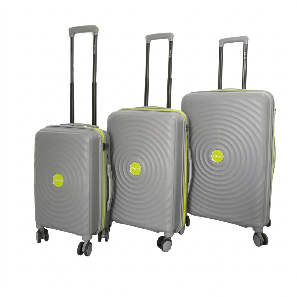 VL. VALISE HARD CASE- SERIE DE 03PCS (20"-24"-28") jaune crème/vert olive/grenat/cyan/vert sarcelle/gris/noir (07c) V-TRAVEL. LISBON