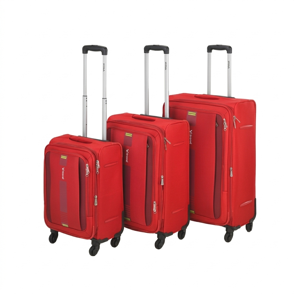 VL. VALISE SOFT CASE - SERIE DE 03 PCE (20",24",28") Noir - Bleu turquoise - Rouge ESPOO