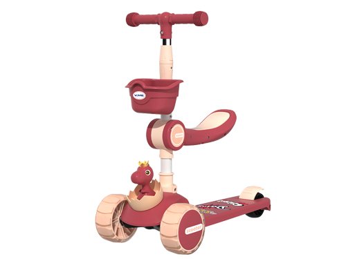 TROTTINETTE PLIABLE AVEC SIEGE RABATTABLE AMOVIBLE-FREIN ROUE ARRIERE- ROUES LUMINEUSES- 3 roues (8pcs). KST P1001