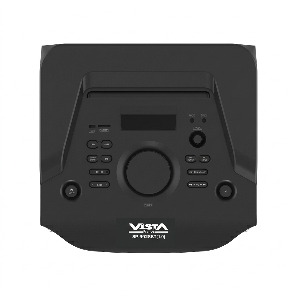 EL. BAFFLE AMPLIFIE 2X12"+1 - BLUETOOTH - USB - SD - FM- TWS - TELECOMMANDE - AUX - 2 MICROS - 350W - 35000W PMPO SP9925BT VISTA