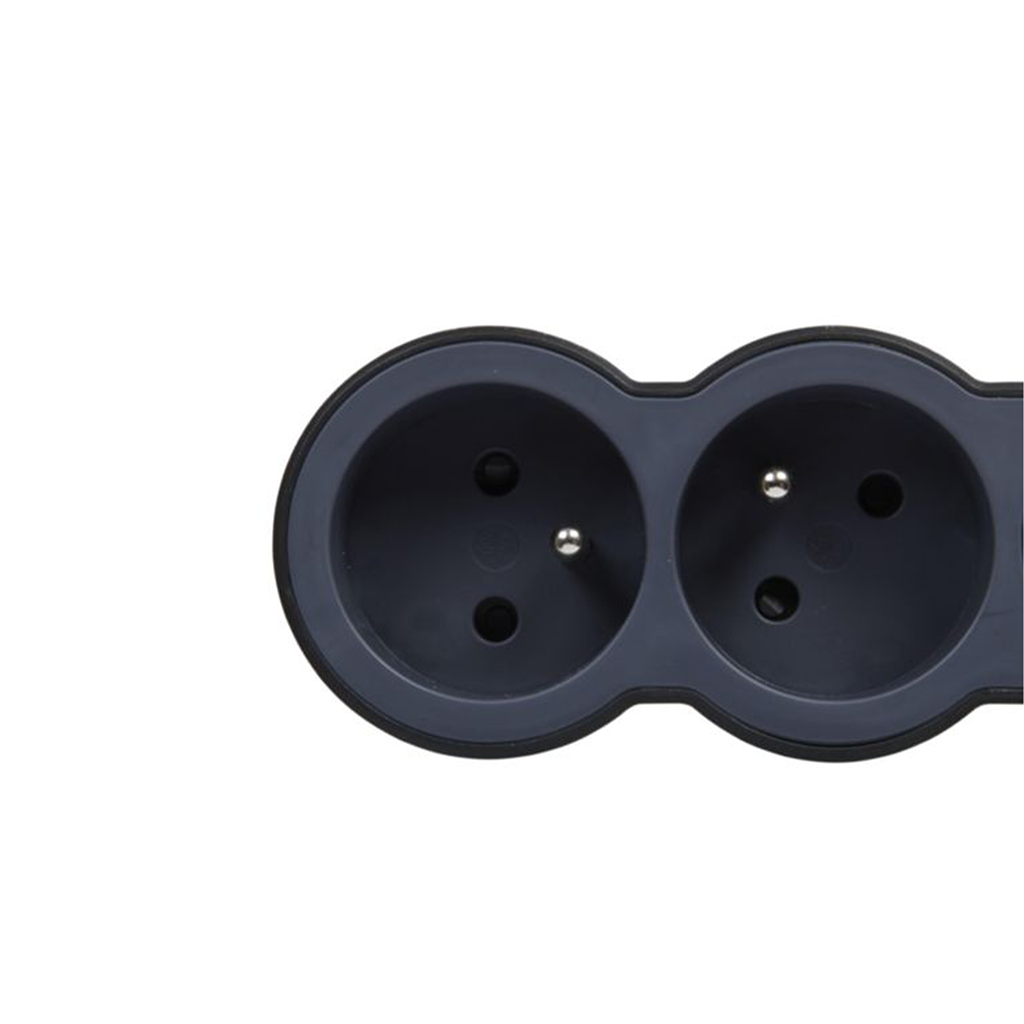 EL. 049477 RALLONGE MULTIPRISE 16A 4X2P+T 1.5M NOIR ET GRIS FONCE