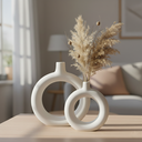 DC. BX150 LOT DE 2 VASE ANNEAU BLANC