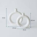 DC. BX150 LOT DE 2 VASE ANNEAU BLANC