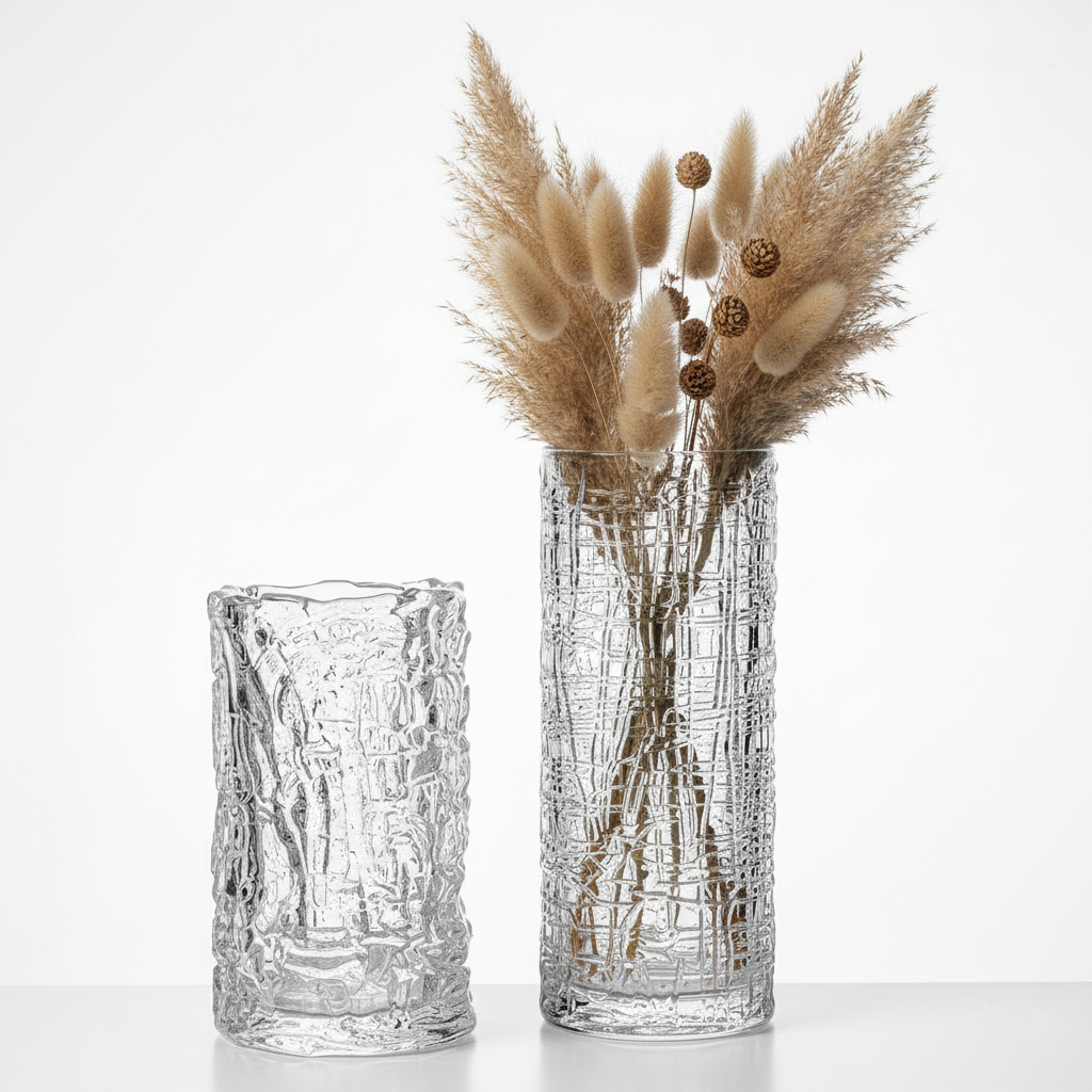 DC. BX121 LOT DE 2 VASE TRANSPARENT