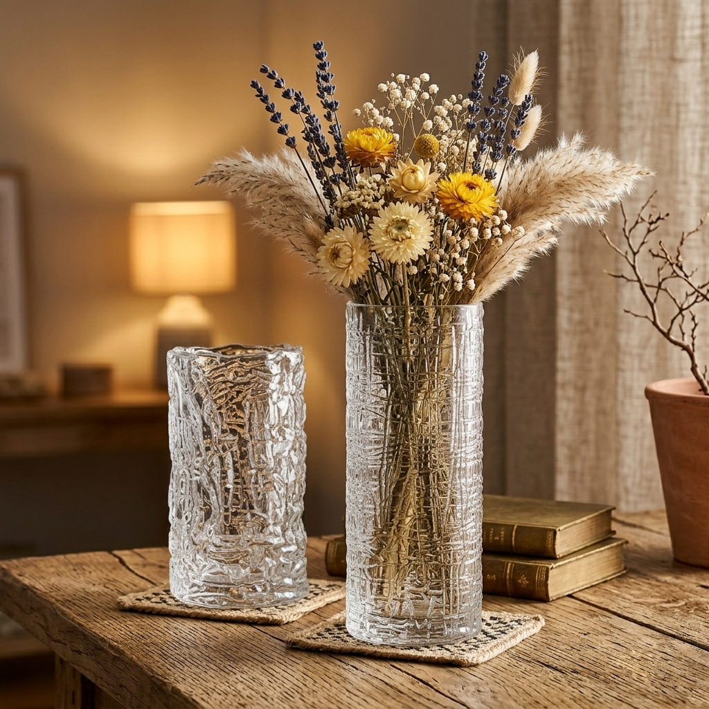 DC. BX121 LOT DE 2 VASE TRANSPARENT
