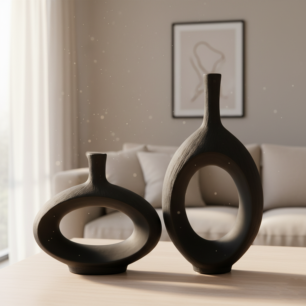 DC. HP513 LOT DE 2 VASE DONUT NOIR