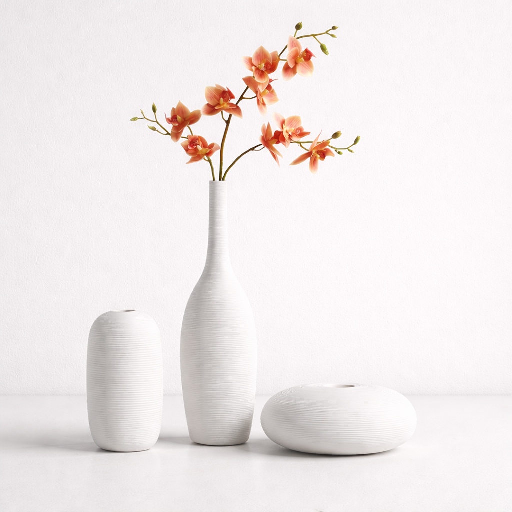 DC. HP291 LOT DE 3 VASE DECORATIF BLANC