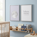Lot de 2 tableaux LUDMILA en bois blanc lune grise AA7934 KAVE HOME
