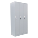 MB. ARK-022 ARMOIRE A SERRURES 3 PORTES H185 AVEC PENDERIE ET MIROIR COL GRIS ARKEMIX