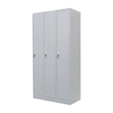 MB. ARK-022 ARMOIRE A SERRURES 3 PORTES H185 AVEC PENDERIE ET MIROIR COL GRIS ARKEMIX