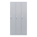 MB. ARK-022 ARMOIRE A SERRURES 3 PORTES H185 AVEC PENDERIE ET MIROIR COL GRIS ARKEMIX
