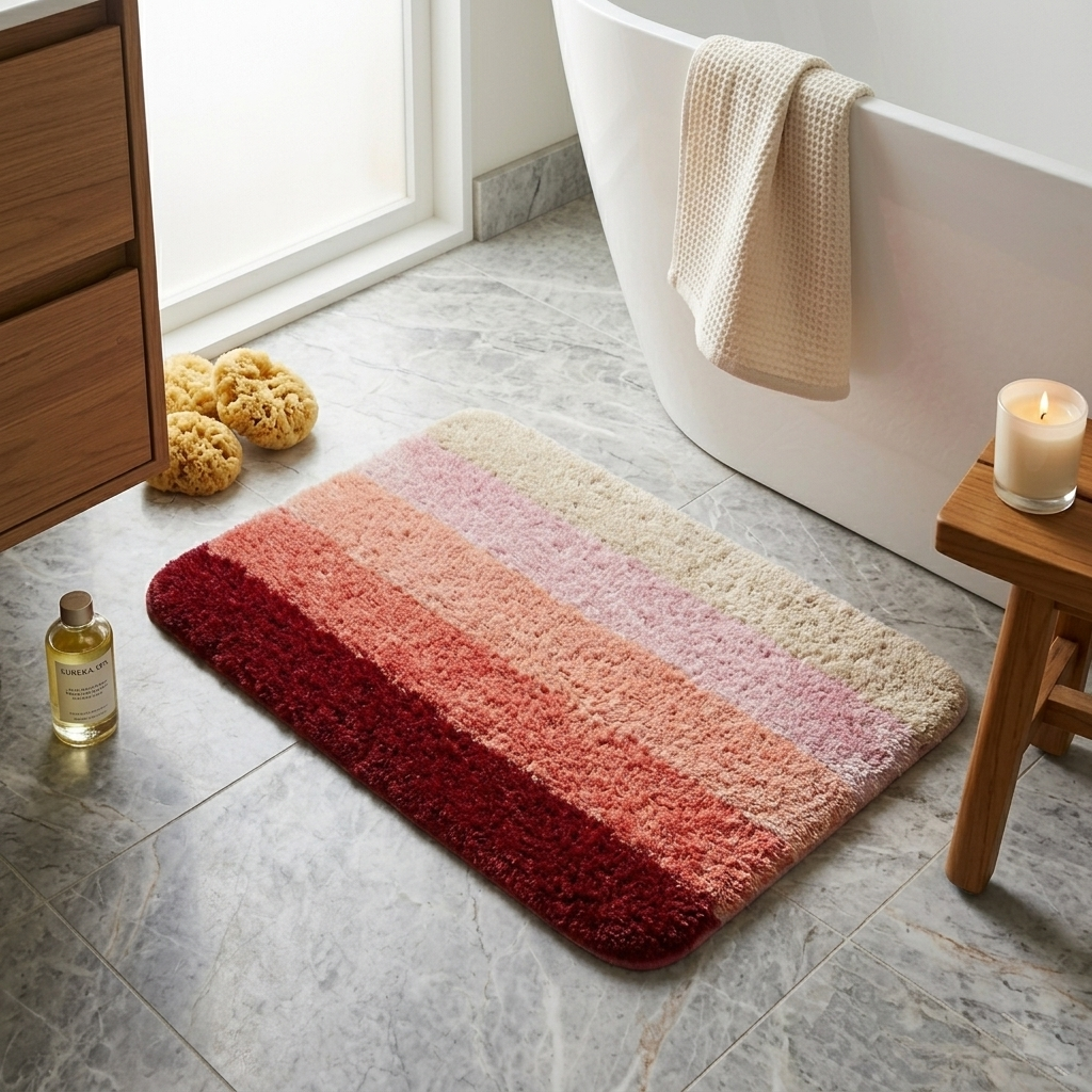 SHADED POLYMICON BATHMAT ITEM:9M2357 COL:MAROON 60X90