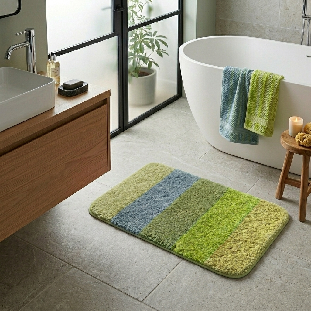 SHADED POLYMICON BATHMAT ITEM:9M2357 COL:GREEN 43X60