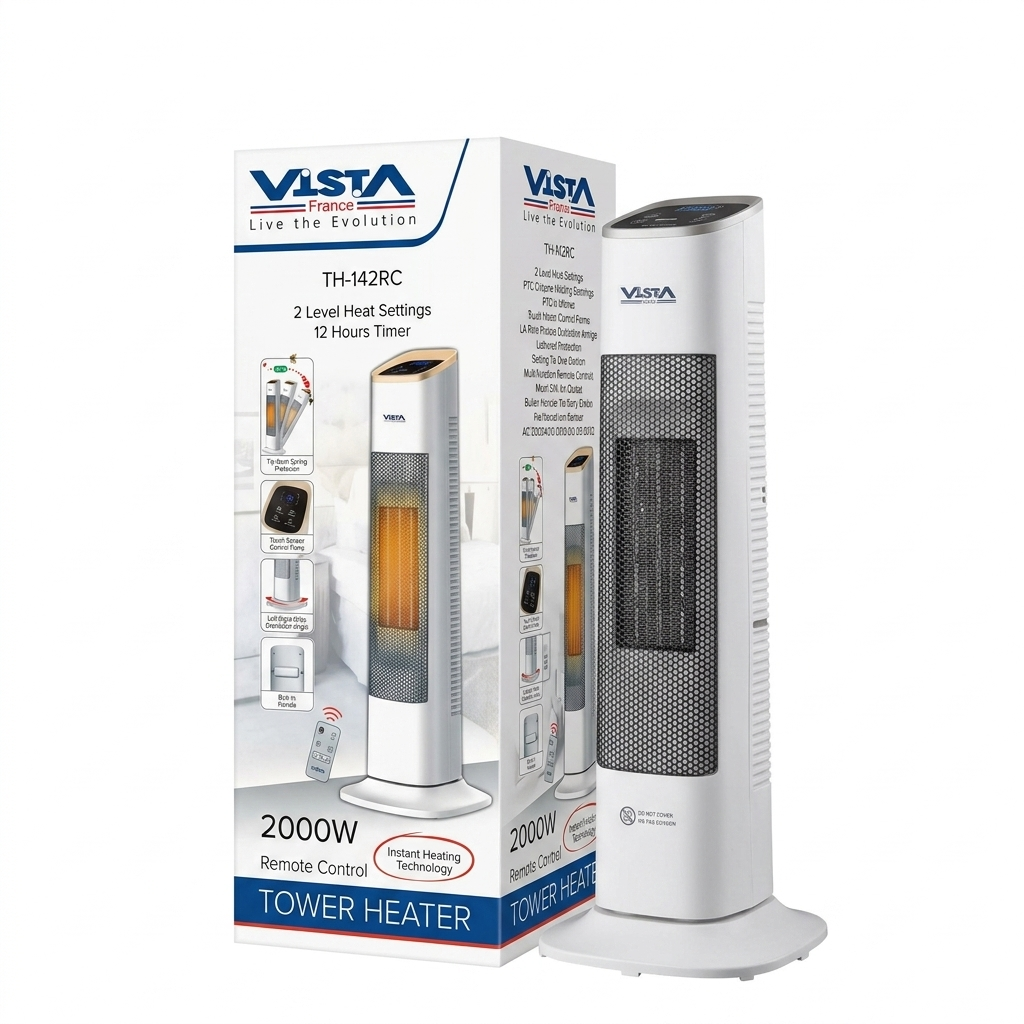EL. CHAUFFAGE COLONNE avec TELECOMMANDE- 2000W VISTA. TH142RC