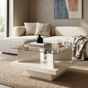 MB. 4582 ARTELY CLEAR COFFEE TABLE OFF WHITE ARTANY 