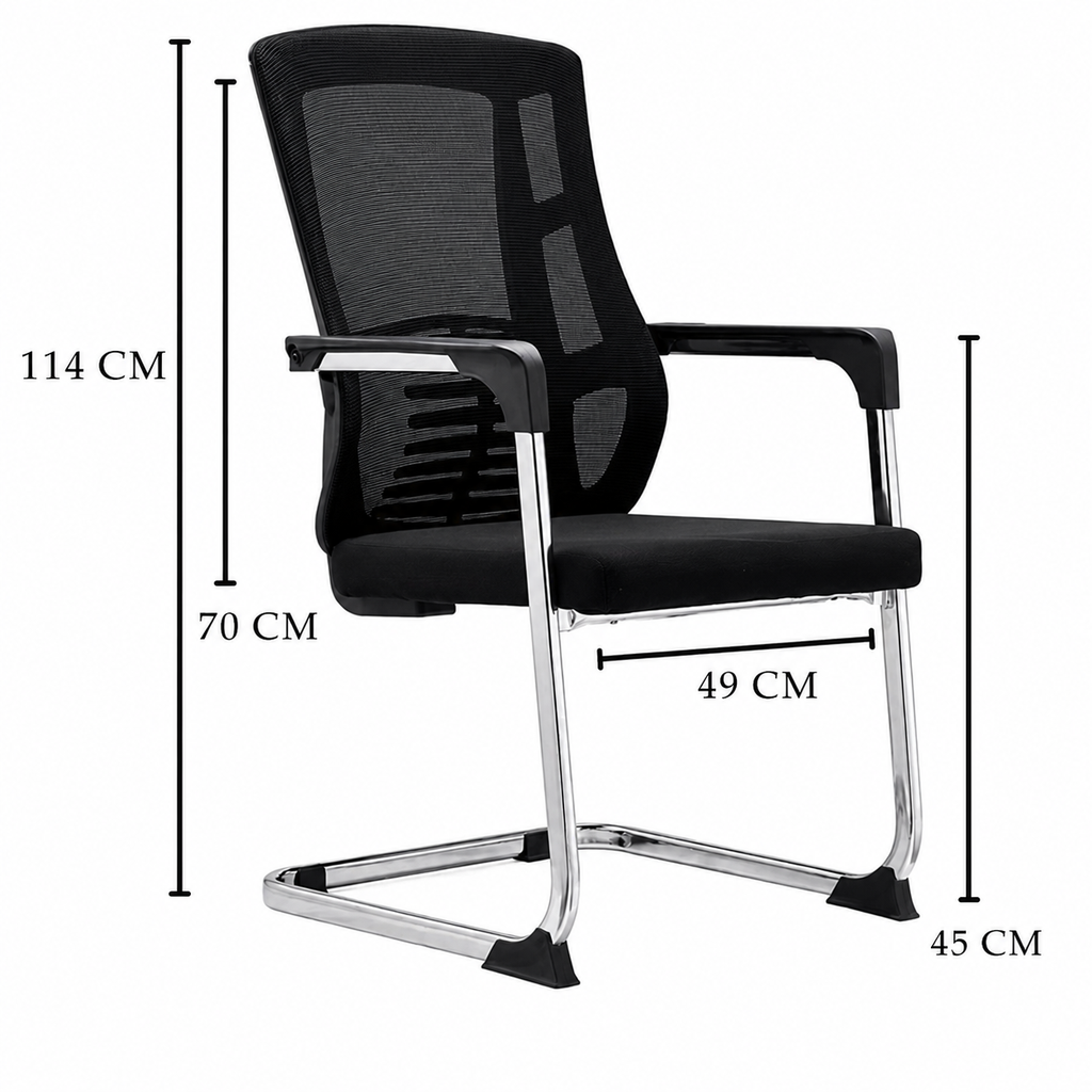 Y907C (817D) CHAISE DE BUREAU NOIR 