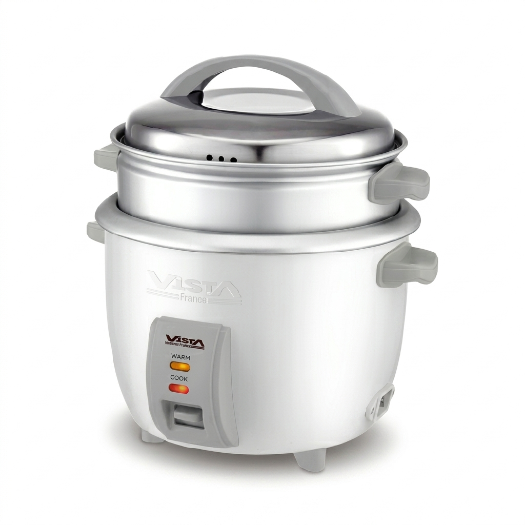 RC181S RICE COOKER 1,8L - COUVERCLE EN INOX - ROUGE/GRIS VISTA