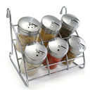 TOP PRATIC LINE-GLASS-SPICE HOLDER 7PCES. 2200/116
