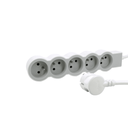 EL. 049480 RALLONGE MULTIPRISE A PUIT 1.5m EXTRA PLATE 5X2P+T 230V 3500W 16A BLC GRIS CLAIR LE GRAND 