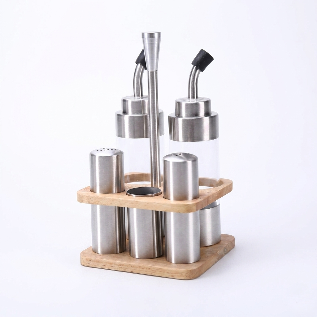 ZO-36 Wooden Base  Handheld Seasoning Set