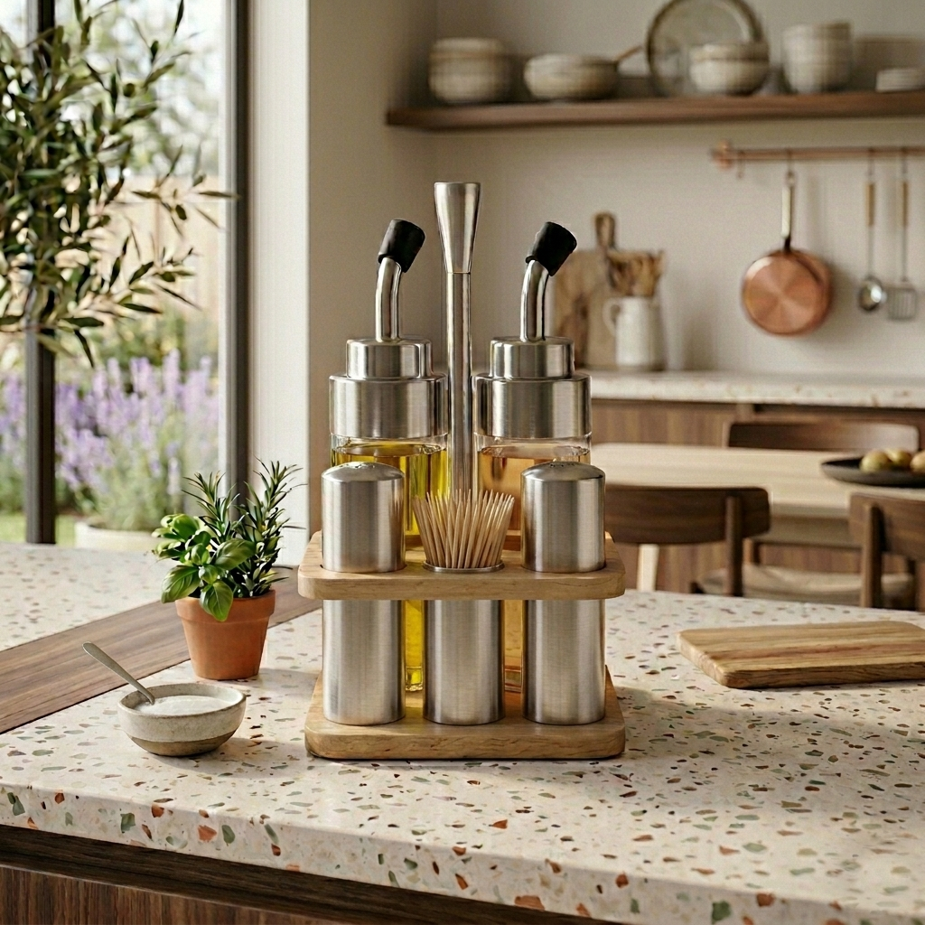 ZO-36 Wooden Base  Handheld Seasoning Set