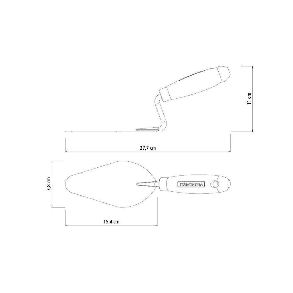 VR. 6 MASON'S TROWEL, WOOD HANDLE TRAMONTINA 77358/065