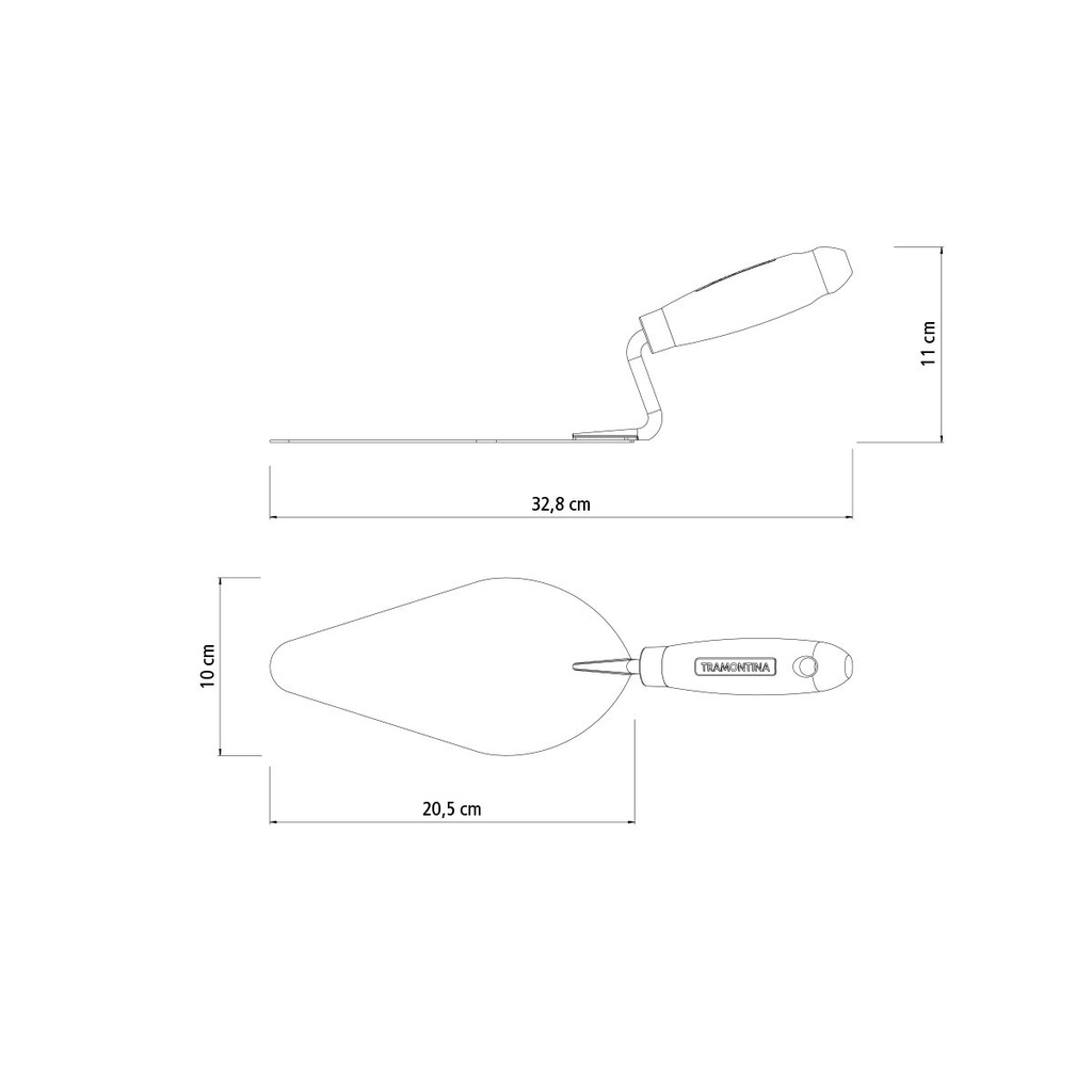 VR. 8 MASON'S TROWEL, WOOD HANDLE TRAMONTINA 77358/085
