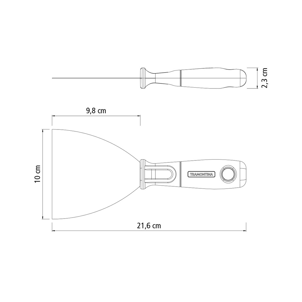 VR. FLEXIBLE SCRAPER 10CM PLASTIC HANDLE TRAMONTINA 77396/105