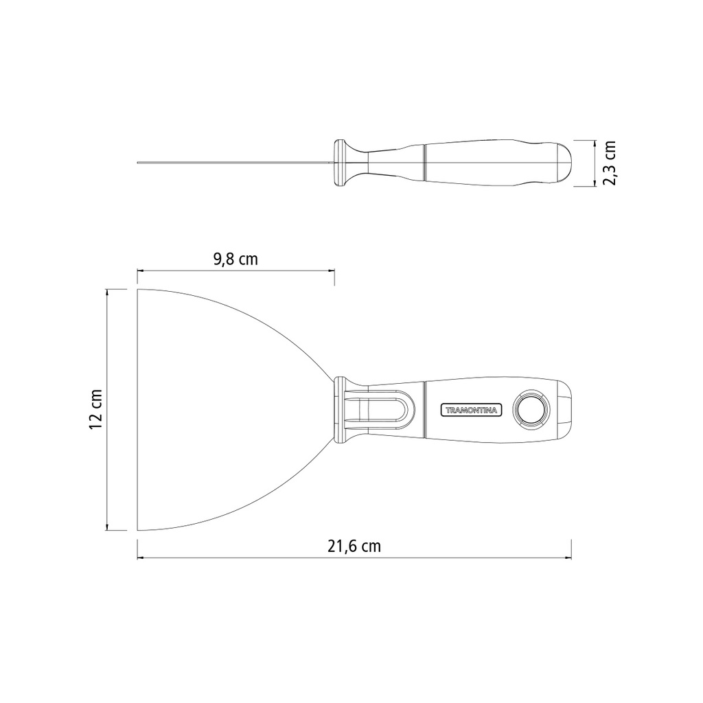 VR. FLEXIBLE SCRAPER 12CM PLASTIC HANDLE TRAMONTINA 77396/125