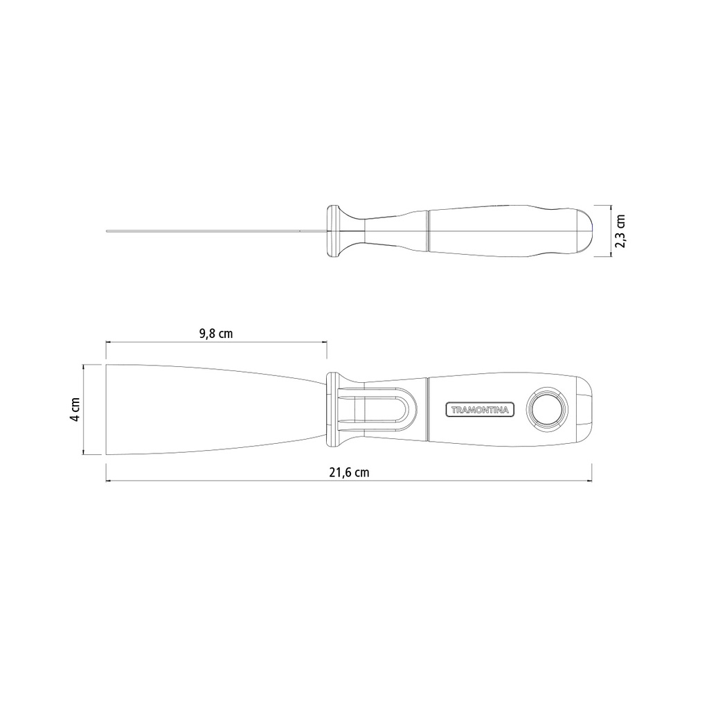 VR. FLEXIBLE SCRAPER 4CM PLASTIC HANDLE TRAMONTINA 77396/045