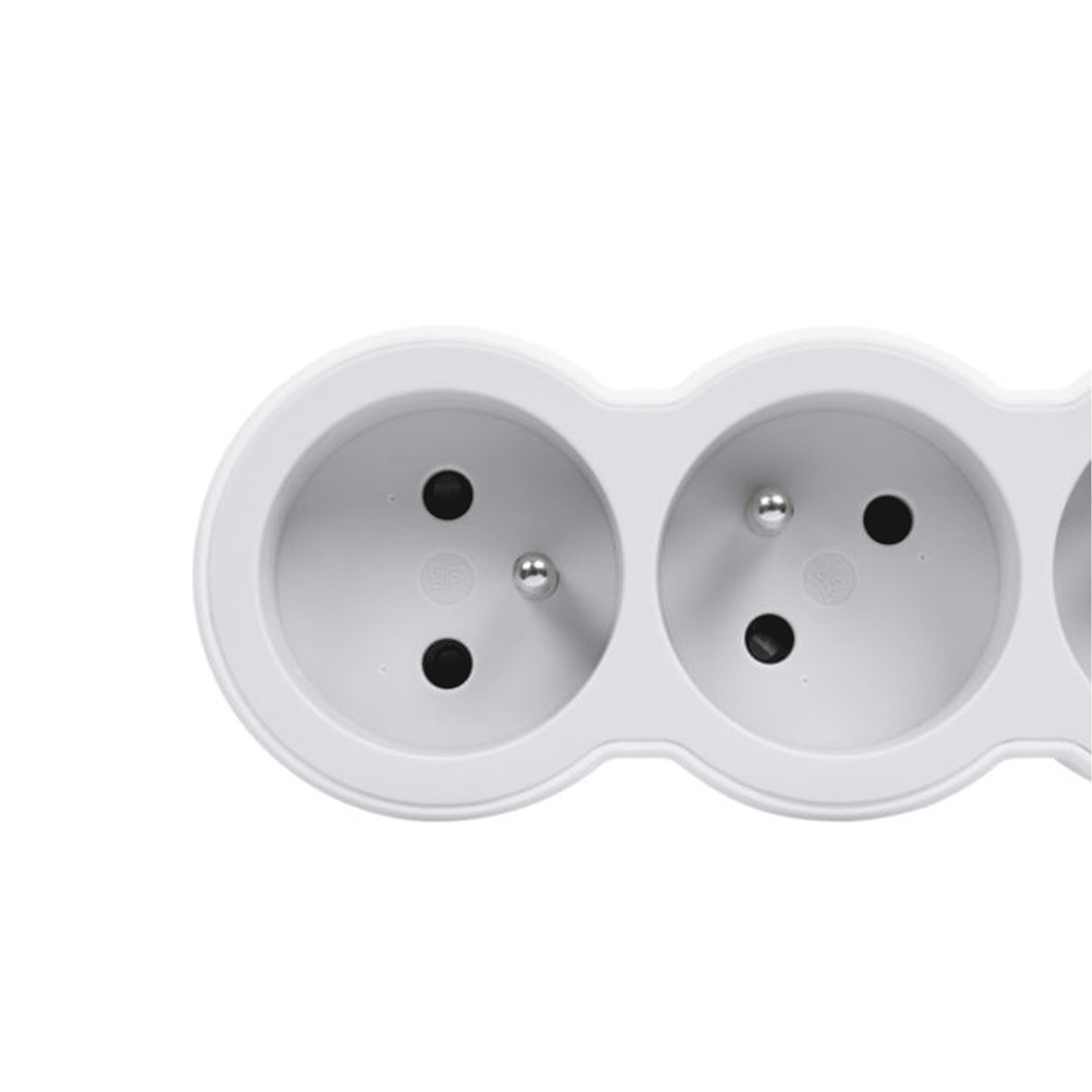 EL. 049480 RALLONGE MULTIPRISE A PUIT 1.5m EXTRA PLATE 5X2P+T 230V 3500W 16A BLC GRIS CLAIR LE GRAND 