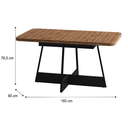 MB. 159232100 RECTANGULAR TABLE REF 1592 NOGAL W/BLACK CARRARO 