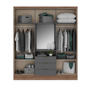 MB. 115231660 WARDROBE REF 1152 FREIJO TITANIUM W/MIRROR CARRARO 