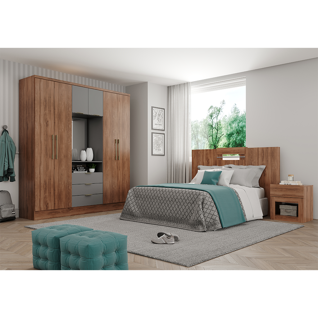 MB. 115231660 WARDROBE REF 1152 FREIJO TITANIUM W/MIRROR CARRARO 