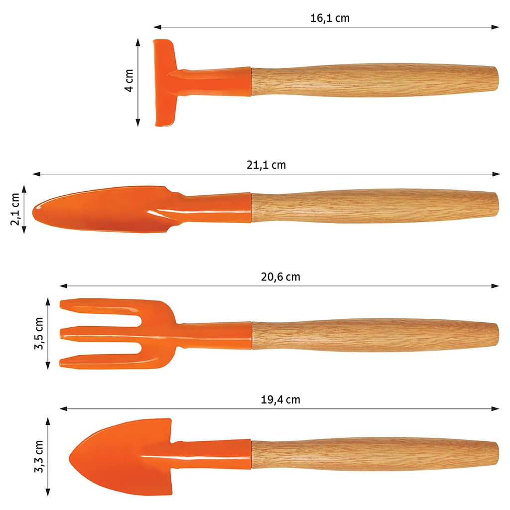 OT. 4PC GARDEN TOOL SET, WOOD HANDLES TRAMONTINA 78104/801