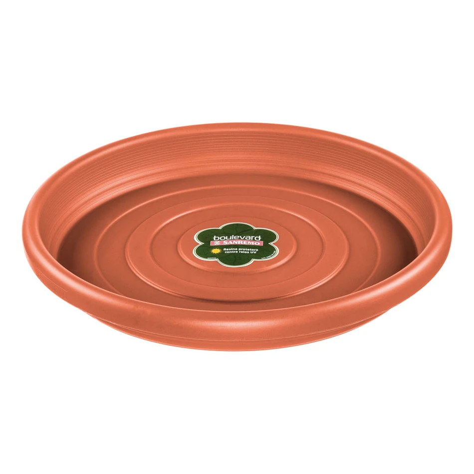 VR. 525P/93 PLASTIC ROUND PLATE 28CM - 525V/93 ROUND PLASTIC FLOWER POT 35CM SANREMO