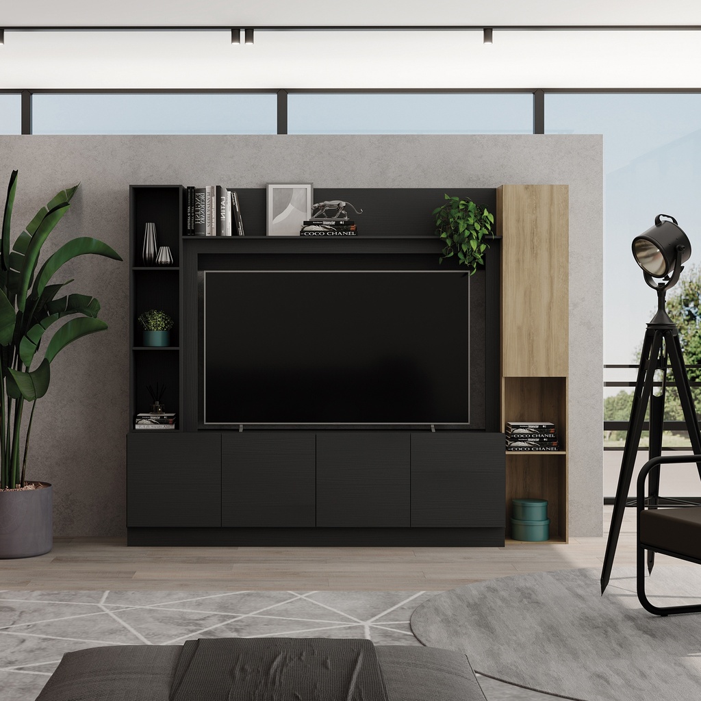 MB. 122631630 4 DOOR TV STAND REF 1226 BLACK CARRARO 