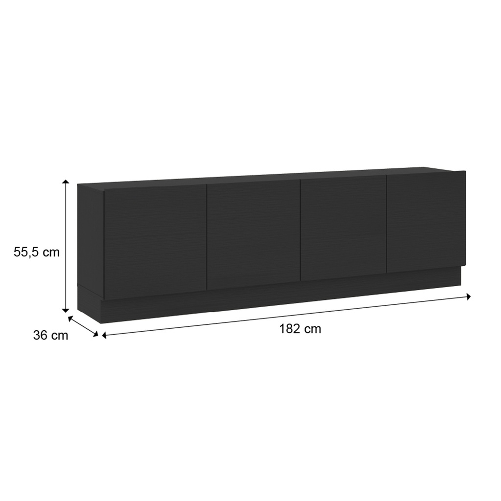 MB. 122631630 4 DOOR TV STAND REF 1226 BLACK CARRARO 
