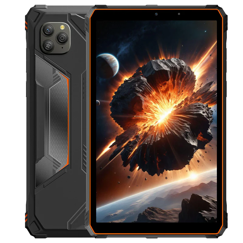 TABLETTE BLACKVIEW ACTIVE 5 T615 , 8.68" HD+IPS 800X1340 90 HZ , 8GB/128GB , ANDROID 15 , CAMERA 13MP / 16MP , BATTERY 6600mAh , HAND STRAP , PASSIVE CAPACITIVE PEN NOIR / ORANGE QUB 