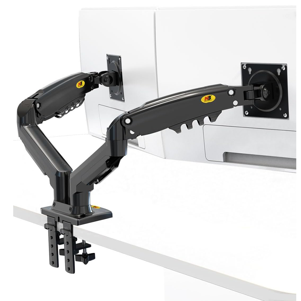SUPPORT D'ECRAN ARTICULE POUR BUREAU DOUBLE 17"-27"NB F80